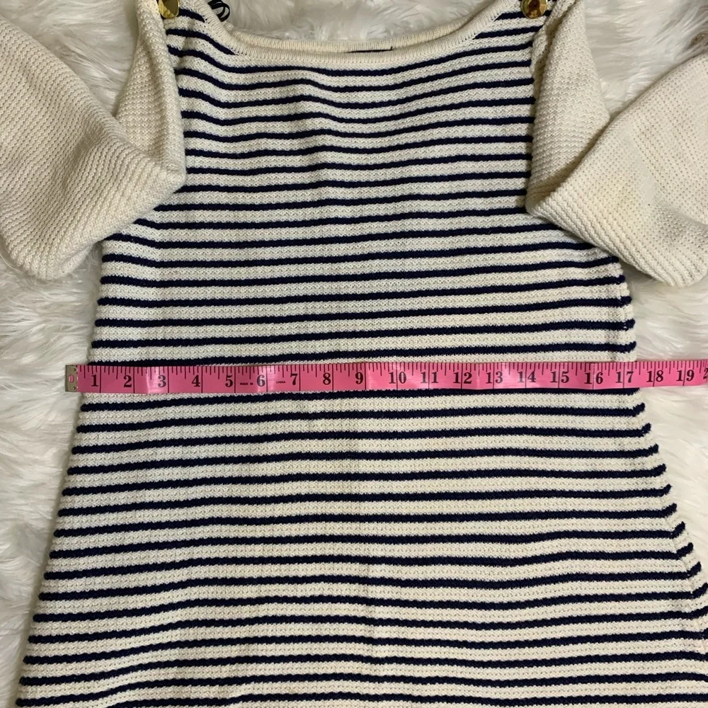 H & M Blue & White Stripped Long Sweater size small